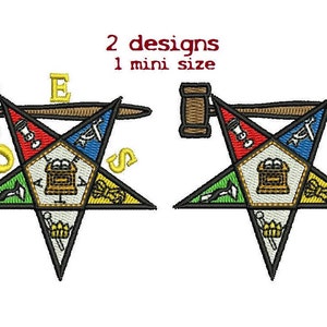2 designs: OES Past Matron Digitized filled Machine Embroidery Design Digital Download