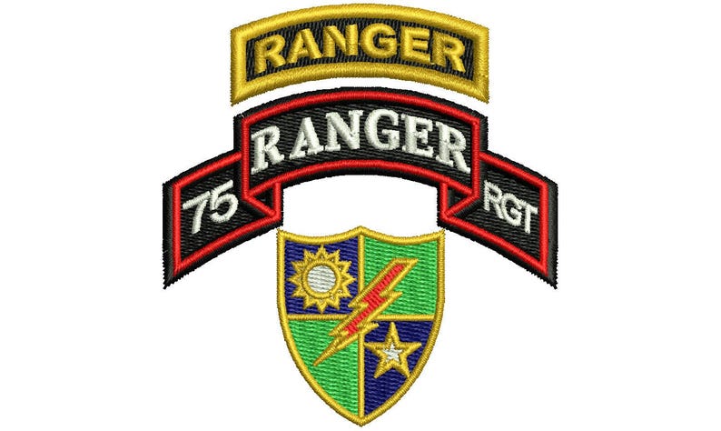 Ranger Tab 75 Ranger Scroll and Ranger Crest Digitized Filled Machine ...