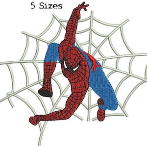 Spiderman 5 tailles numérisé rempli Machine broderie Design téléchargement numérique