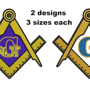 Masonic Compass 2 Digitized filled Machine Embroidery Design Patterns Digital Download