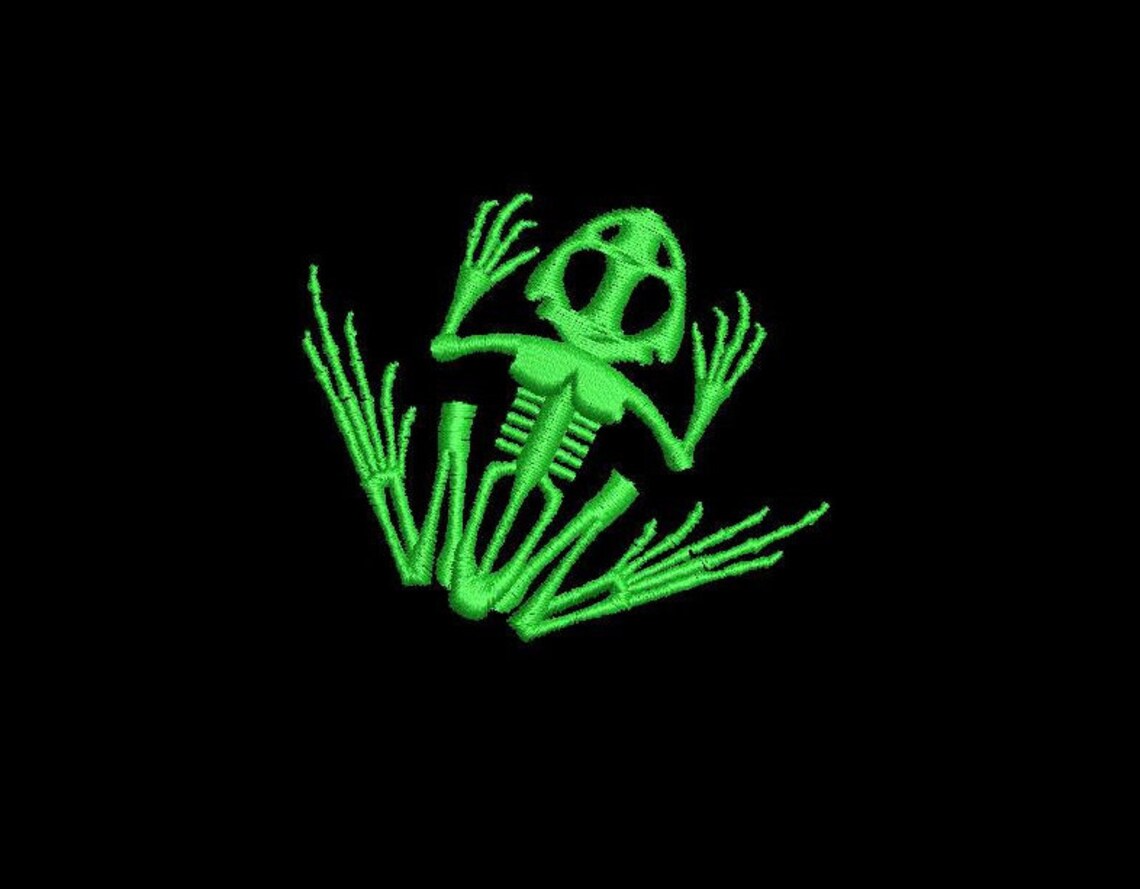 Bone Frog Digitized Filled Machine Embroidery Design 5sizes Etsy