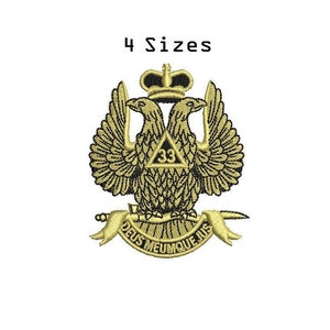 Scottish Rite 33 4Sizes Digitized filled Machine Embroidery Design Digital Download