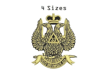 Scottish Rite 33 4Sizes Digitized filled Machine Embroidery Design Digital Download