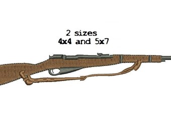 Rifle 2 sizes Digitized filled Machine Embroidery Design Digital Download