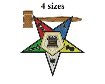 OES Past Matron Eastern Star 4Sizes Digitized filled Machine Embroidery Design Digital Download
