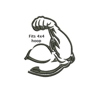 Bicep Flex Digitized Outlined Machine Embroidery Design Digital Download