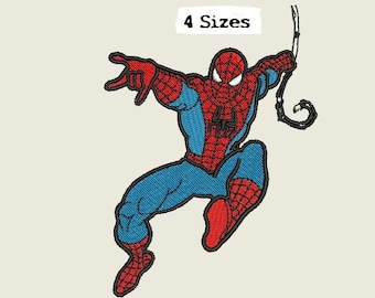 Spiderman 4Sizes Digitized filled Machine Embroidery Design Digital Download
