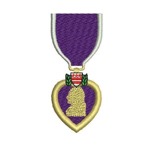 Purple Heart Medal Digitized filled Machine Embroidery Design Digital Download