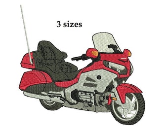 Honda Goldwing motocicleta 3sizes digitalizado lleno máquina bordado diseño patrón digital descargar