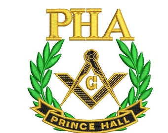 Prince Hall Masonic 2sizes Digitized filled Machine Embroidery Design Digital Download