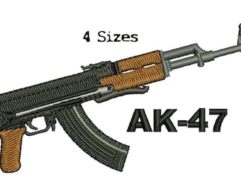 AK-47 Digitized filled Machine Embroidery Design Digital Download