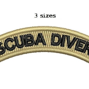 Scuba Diver Tab 3sizes Digitized filled Machine Embroidery Design Digital Download