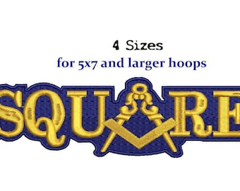 Masonic Square 4sizes Digitized filled Machine Embroidery Design Digital Download