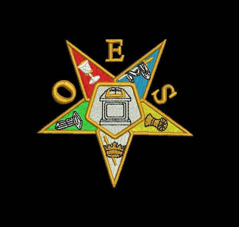 OES Eastern Star 4sizes Digitized Filled Machine Embroidery Design ...