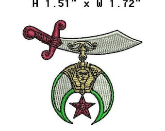 Shriner Digitized filled Machine Embroidery Design Digital Download