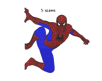 Spiderman 5Sizes Digitized filled Machine Embroidery Design Digital Download