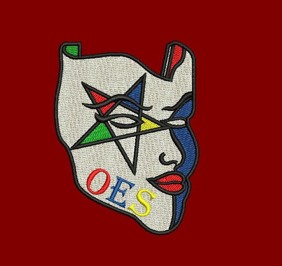 Eastern Star OES Mask 5sizes Digitized Filled Machine Embroidery Design ...