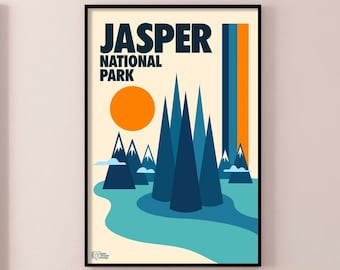 Retro Jasper Travel Poster | Canadian Travel Poster