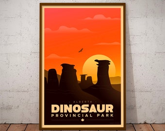 Dinosaur Provincial Park Travel Poster