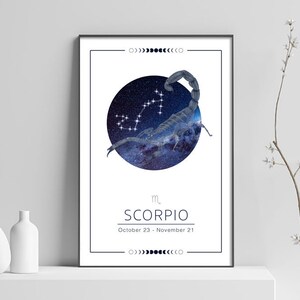 Scorpio Astrology Poster - Zodiac Horoscope Digital Download