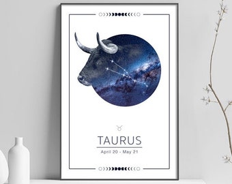 Taurus Astrology Poster - Zodiac Horoscope Digital Download