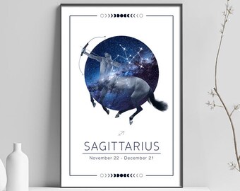 Sagittarius Astrology Poster - Zodiac Horoscope Digital Download