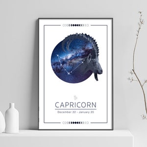 Steinbock Astrologie Poster - Sternzeichen Horoskop Digitaler Download