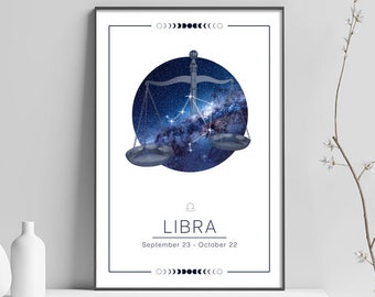 Libra Astrology Poster - Zodiac Horoscope Digital Download