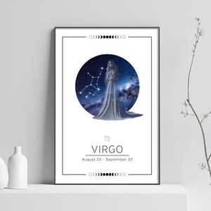 Jungfrau Astrologie Poster - Sternzeichen Horoskop digitaler Download