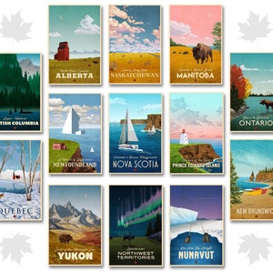 Serie de carteles de viajes canadienses