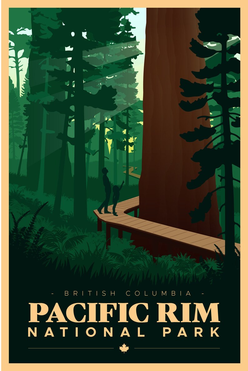 Pacific Rim National Park Travel Poster - Etsy
