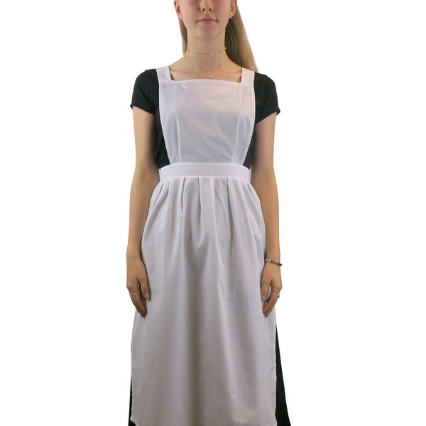 Ladies Pinafore Apron - Victorian/Maids Fancy Dress -With Optional Mop Hat