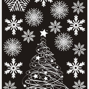 Christmas Trees and 36 Snowflake Window Static Cling Reusable Winter Decorations image 3