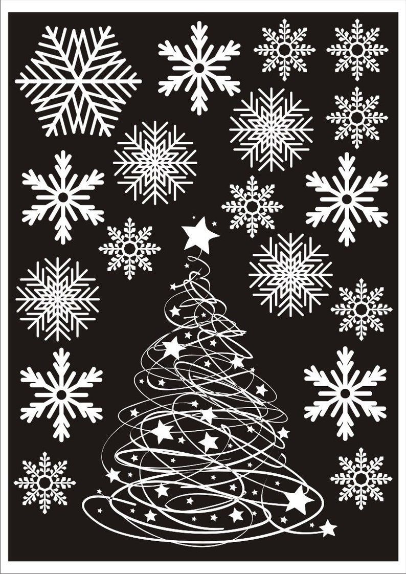 Christmas Trees and 36 Snowflake Window Static Cling Reusable Winter Decorations image 3