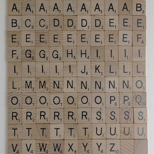 Wooden Scrabble letters Full replacement set Scrapbooking word Art set