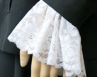 Lace Cuffs - Victorian Georgian Edwardian Fancy Dress Steampunk Costume - White, Black or Lace