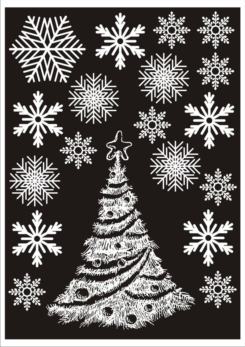 Christmas Trees and 36 Snowflake Window Static Cling Reusable Winter Decorations image 2