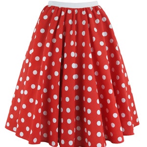 Ladies Polka Dot Rock and Roll Skirt and Scarf 50's Fancy Dress Costume ...