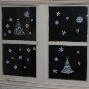 Christmas Trees and 36 Snowflake Window Static Cling Reusable Winter Decorations image 4