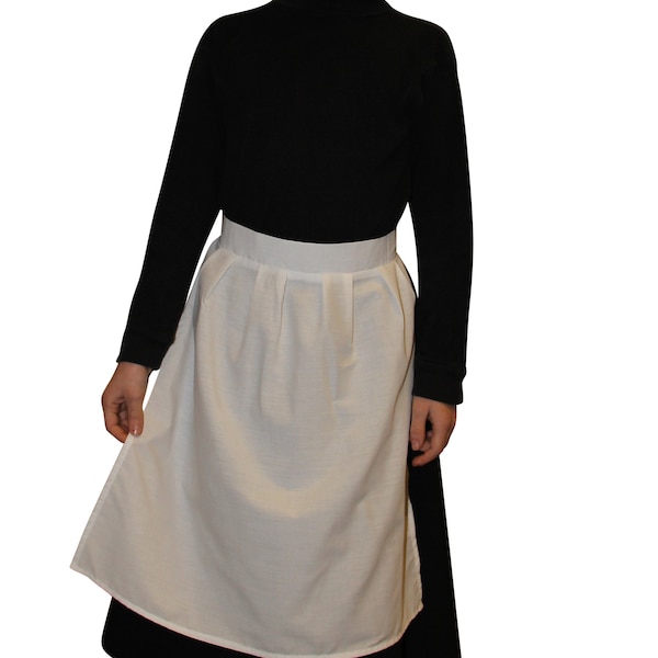 Children's Fancy Dress White Victorian Maids Simple Apron & Optional Mop Hat