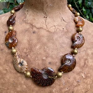 Ammonite necklace, Ammonite fossil necklace, Ammonite statement necklace, Ammonite shell necklace, Fossil necklace