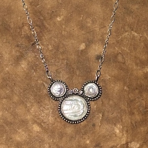 Coin Pearl Minnie Mouse handmade sterling silver necklace bild 6