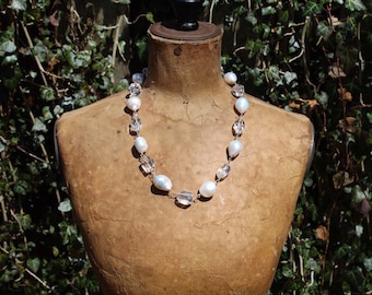 Pearl and quartz bridal set, baroque pearl bridal jewelry set, pearl and quartz wedding set, baroque pearl jewelry set