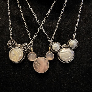 Coin Pearl Minnie Mouse handmade sterling silver necklace bild 8
