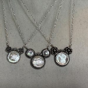 Coin Pearl Minnie Mouse handmade sterling silver necklace bild 7