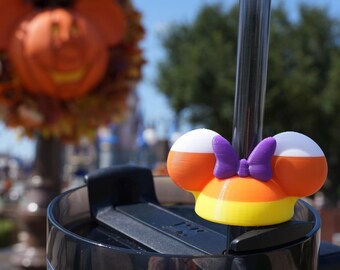 Mouse Ear Bow Candy Corn Straw Topper | Straw Buddy | Straw Charm | Straw Decoration