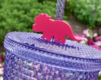 Dinosaur Triceratops Straw Topper | Straw Kick | Straw Buddy