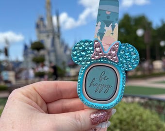 Bling MagicBand Plus Cover, MagicBand Decoration, Mouse Ear Bow Slide On MagicBand Accessory, Rhinestone Topper