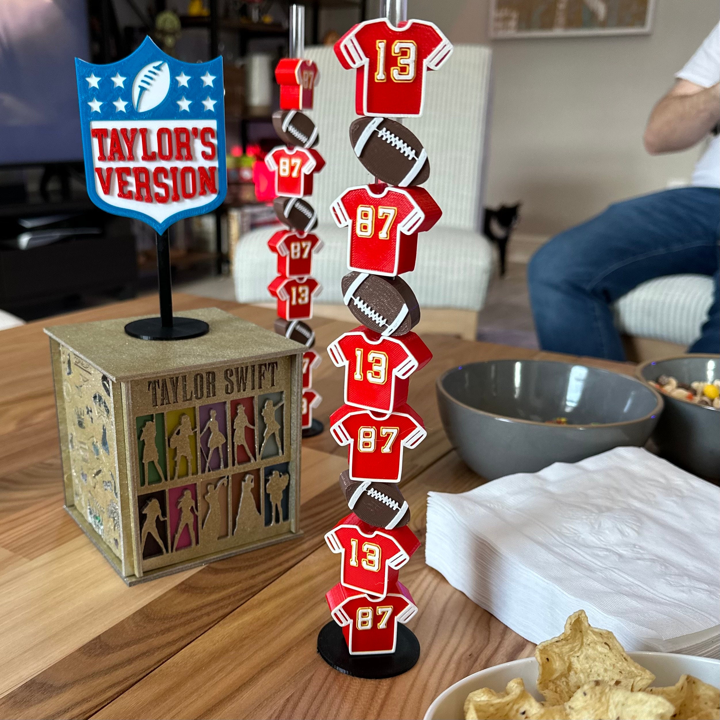 💖Buy 2 Free Shipping💖Custom Number 2Pcs Football + Jersey Straw Toppers, 3D Printed Name Straw Toppers, Colorful and Tumbler Cup Accessories, Gifts for Football Player Friends