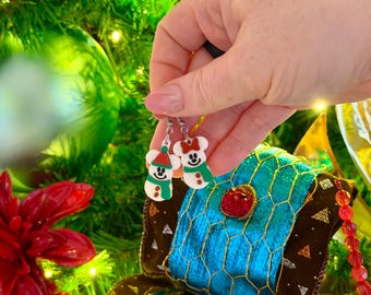 Mouse Snowman Earrings